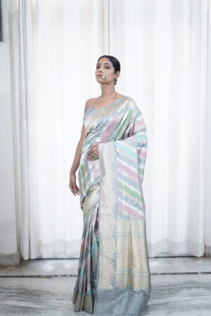 Pure Handloom Banarasi Katan Silk Kadwa Rangkat Saree