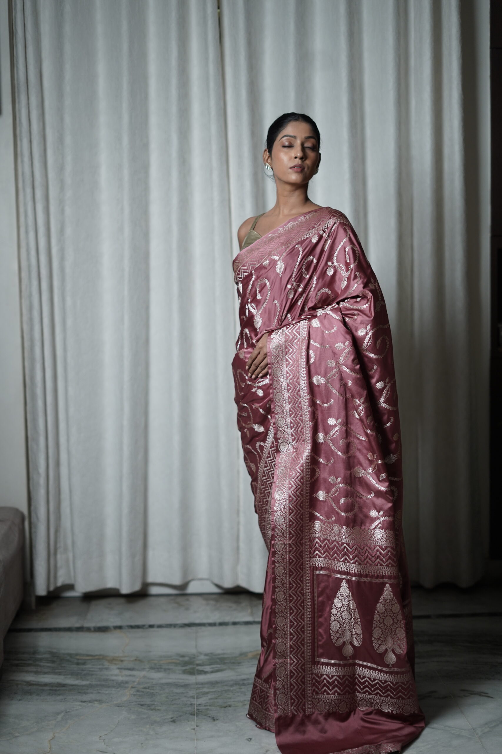 Banarasi Handloom Musru Silk Saree - Image 5