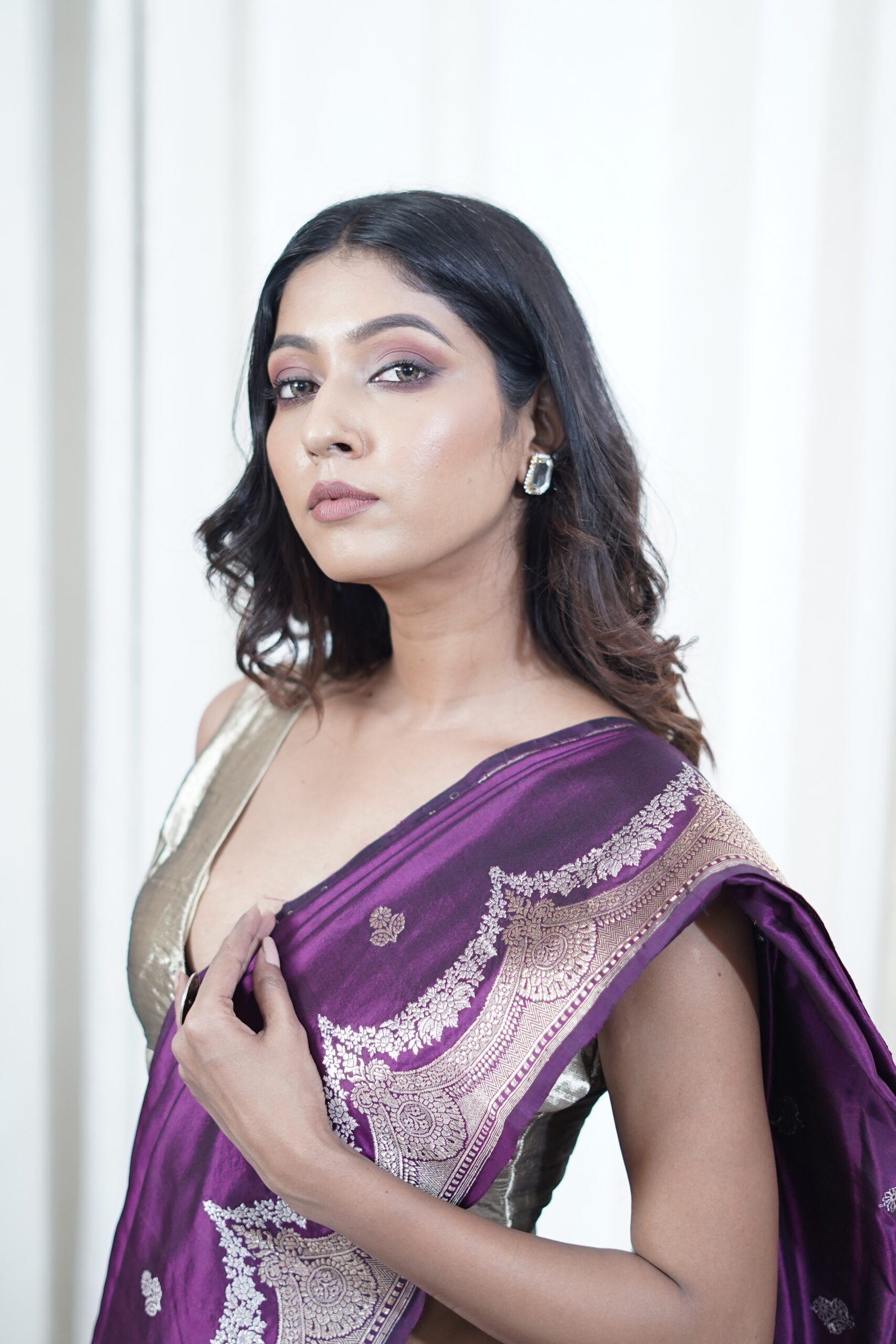 Pure Handloom Banarasi Katan Silk Kadwa Double Border Sona- Rupa Saree