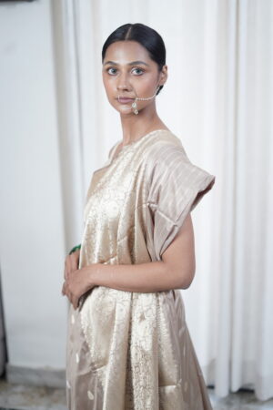 Pure Handloom Banarasi Katan Silk Kadwa Sona Rupa Border-Buti Saree