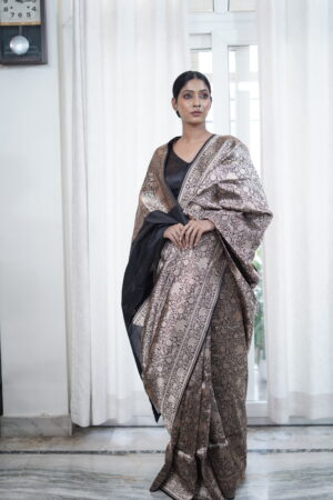 Pure Handloom Banarasi Katan Silk Brocade Shikargaah Saree