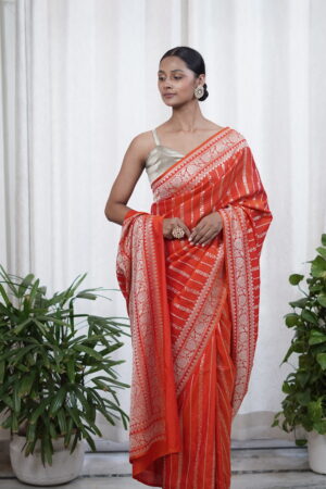 Semi Katan Handloom Banarasi Saree